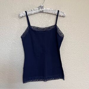 Ann Taylor Navy Lace Cami Top size small w/ adjustable straps